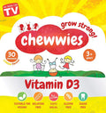 Chewwies Vitamin D - Chewable D3 Vegan Gummies- Gelatin Free, Sugar Free, Halal & Gluten Free, Non-GMO - for Adults and Children to Support Healthy Growth and Development (30 Day Supply)