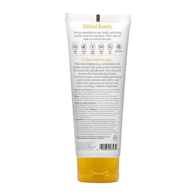 Derma E Vitamin C Gentle Daily Cleansing Paste Vitamin C Face Mask or Cleanser with Turmeric - Facial Mask Brightens & Clarifies, 4.0 Oz