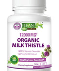 Liver Cleanse Detox & Repair, Organic Milk Thistle 12000 Mg 120 Day Support Supplement, 30X Seed Extract with Silymarin Pills, MD Pure Herbal Kidney Lung Health Fast Active Aid Formula 120 Capsules