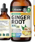 Bio Krauter Ginger Root Tincture - Ginger Root Extract - Natural Ginger Supplements For Overall Wellness - Alcohol And Sugar Free - Vegan Drops 4 Fl.Oz.