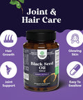 Natures Craft Vegan Black Seed Oil Capsules - Cold Pressed Nigella Sativa Black Cumin Seed Oil Capsules with Omega 3 6 9 Antioxidants and Thymoquinone for Hair Growth Immune Support Joint Health and Digestion
