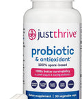 Just Thrive Probiotic & Antioxidant Supplement - 100% Spore-Based Digestive And Immune Support - Gluten 30 Caps