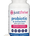 Just Thrive Probiotic & Antioxidant Supplement - 100% Spore-Based Digestive And Immune Support - Gluten 90 Caps