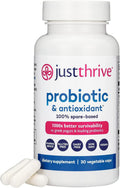 Just Thrive Probiotic & Antioxidant Supplement - 100% Spore-Based Digestive And Immune Support - Gluten 90 Caps
