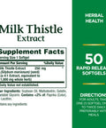 Nature's Bounty Milk Thistle Herbal Health Supplement Supports Liver Health 1000 Mg Rapid Release Softgels 50 Ct