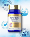 Carlyle Fisetin Complex Supplement | 200mg | 90 Capsules | Non-GMO and Gluten
