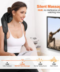 Neck Massager, Cordless Deep Tissue 6D [Noiseless Long Life] Hand Kneading Shoulder Massager With Heat, Portable Shiatsu Electric Massager For Relax Muscles Home & Office & Car Use