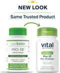Hyperbiotics Pro-15 Pre + Probiotic | 15 Strains| Supports Occasional Constipation Diarrhea Gas & Bloating | Immune Digestive & Gut Health | Shelf-Stable | Vegan | 60 Pearl Tablets