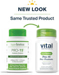 Hyperbiotics Pro-15 Pre + Probiotic | 15 Strains| Supports Occasional Constipation Diarrhea Gas & Bloating | Immune Digestive & Gut Health | Shelf-Stable | Vegan | 60 Pearl Tablets