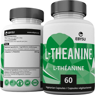 EBYSU L-Theanine Capsules - 200mg Capsules to Promote Relaxation - 60 Day Supply