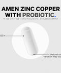 Amen Zinc & Copper Supplement + Probiotics, 3 Months Supply, One Per Day - 50 Mg Zinc Picolinate Vitamin Pills - Essential Minerals Supplements 2 Billion Cfus Probiotic Vegan, Non-Gmo, 90 Capsules
