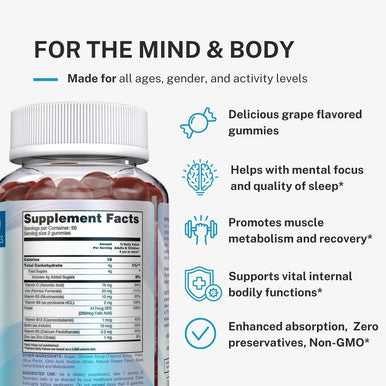Iron Gummies For Women, Men & Kids - Iron Supplement With Vitamin C, A, Vitamins B Complex, Biotin & Zinc - Multivitamin Chewable Iron Gummies For Adults - Alternative To Iron Pills, Capsules, Tablets