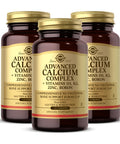 Solgar Advanced Calcium Complex - 120 Tablets Pack Of 3 - With Zinc Boron Vitamins D3 & K2 - Non-Gmo Gluten Free Dairy Free 90 Total Servings