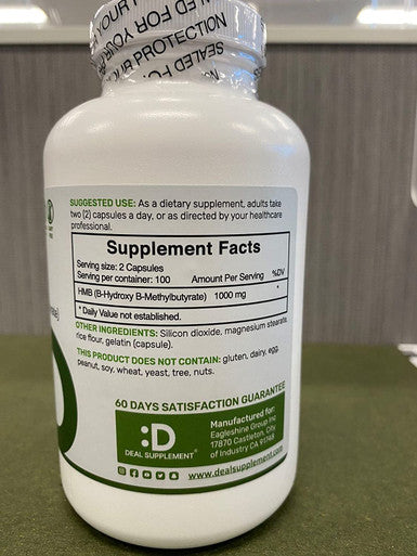 DEAL SUPPLEMENT 2 Pack of Ultra Strength HMB Supplements 1000mg Per Serving, 200 Capsules | Third Party Tested | Supports Muscle Growth, Retention & Lean Muscle Mass | Fast Workout Recover