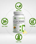 Deal Supplement Ultra Strength CLA 3000mg | 240 Softgels Active Conjugated Linoleic Acid from Safflower Oil