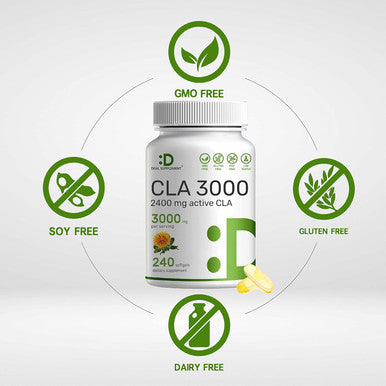 Deal Supplement Ultra Strength CLA 3000mg | 240 Softgels Active Conjugated Linoleic Acid from Safflower Oil