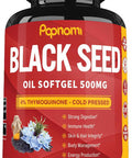 Papnami Premium Black Seed Oil Softgel - 500Mg 90 Counts 3 Month Supply - Supports Immune System Heart Digestive Skin Hair & Body Balance - Herbal Supplement For Wellness