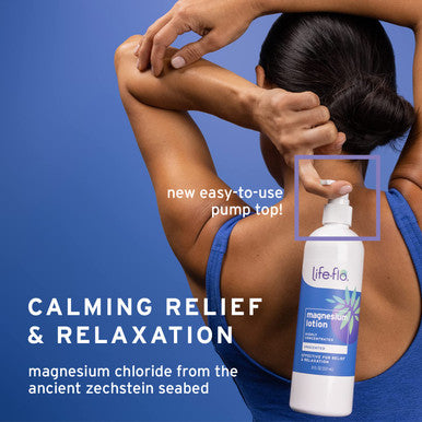 Life-flo Magnesium Lotion, Unscented Massage & Body Lotion, Relief & Relaxation for Overworked Muscles & Joints, With Magnesium Chloride from the Zechstein Seabed, Plus Shea Butter & Coconut Oil, 8oz