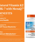 Doctor'S Best Natural Vitamin K2 Mk7 Supplement For Men & Women - Bone Health Support 100 Mcg Vitamin K-2 Mk-7 Capsules With Menaq7 Calcium Support Non Gmo Vegan 60 Veg Caps