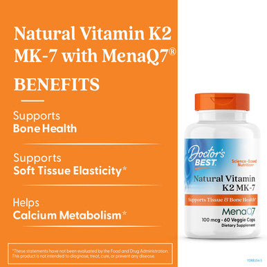 Doctor'S Best Natural Vitamin K2 Mk7 With Menaq7 Multivitamins 100 Mg 60 Veggie Capsules