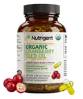Nutrigent Usda Organic 100 Pure Cranberry Seed Oil 940 Mg Plant Sourced Omega 3-6-9 Fatty Acids Liquid Organic Capsules Urinary Health & Skin Health Support 60 Capsules