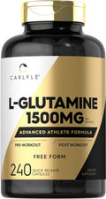 Carlyle L Glutamine Capsules | 1500Mg | 240 Count | Advanced Athlete Formula | Pre And Post Workout | Non-Gmo, Gluten Free Supple