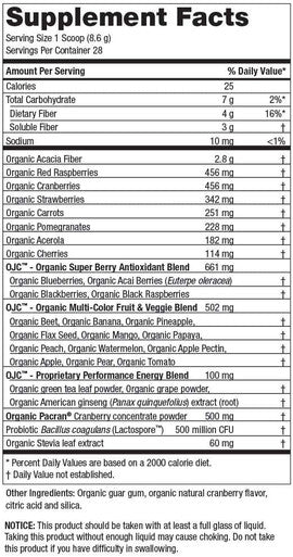 Certified Organic Juice Cleanse OJC Plus Cranberry Cleanse8.49OZ/240.8g