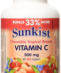 Sunkist Chewable Vitamin C Tablet, Tropical Breeze, 500mg