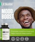 LES Labs Mood Boost Stress Relief Mood Support Deep Relaxation Improved Sleep 5HTP Ashwagandha Rhodiola Rosea Magnesium LTheanine GABA 60 Capsules