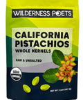 Wilderness Poets, Organic, Whole, Raw Pistachios - Grown in California, Fresh, Bright Green, Unsalted, Unroasted, Bulk Size (32 Ounce - 2 Pound)