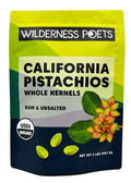 Wilderness Poets, Organic, Whole, Raw Pistachios - Grown in California, Fresh, Bright Green, Unsalted, Unroasted, Bulk Size (32 Ounce - 2 Pound)