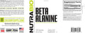 Nutrabio Beta-Alanine Supplement 800mg - Gluten- Pre-Workout Supplement to Buffer Lactic Acid Muscle Fatigue and Soreness 120 Capsules