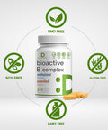 Deal Supplement Bioactive Vitamin B Complex 240 Veggie Capsules - Methylated Multivitamin B Complex & Esterified Vitamin C High Potency & Easy Absorption Immune Energy & Metabolism Supplement Non-GMO