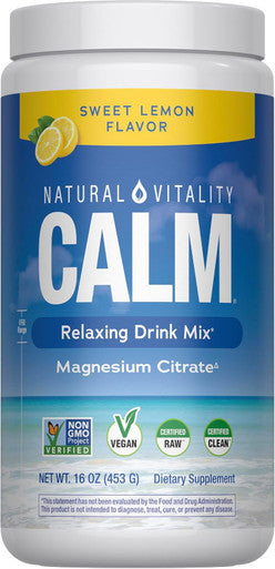 Natural Vitality Calm Magnesium Supplement Anti Stress Drink Mix Powder Gluten Free Vegan and Non GMO 16 oz Non GMO Vegan and Gluten Free Formula 16oz