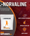 BulkSupplements L-Norvaline Powder - Amino s Supplement for Energy, Nitric Oxide Supplement - - 400mg , 630 Servings (250 Grams - 8.8 oz)