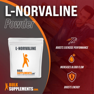 BulkSupplements L-Norvaline Powder - Amino s Supplement for Energy, Nitric Oxide Supplement - - 400mg , 630 Servings (250 Grams - 8.8 oz)