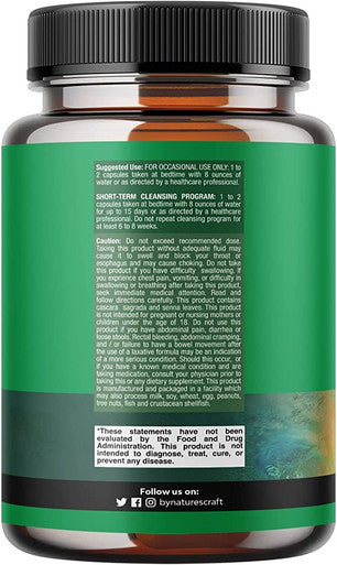 Natures Craft's Herbal Laxative Capsules with Probiotics Ãƒâ€šÃ¢â‚¬â€œ Natural Colon Detox Digestive Support System Clean Ãƒâ€šÃ¢â‚¬â€œ Psyllium Husk Powder Senna Leaf Cascara Sagrada Ãƒâ€šÃ¢â‚¬â€œ Triple Herb Cleanse Pills