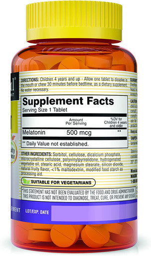 Mason Natural Healthy Kids For Children, Supports A Healthy Sleep, Fast Acting, Fruit Flavored, 60 Quick Dissolve Tablets