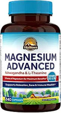 Vitalitown Magnesium Ashwagandha Supplement Magnesium Glycinate Citrate Malate Taurate Vitamins D3 and B6 NonGMO Immune and Bone Health Calm and Relaxation 240 Capsules