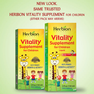 Herbion Naturals Vitality Supplement for ChildrenPromotes Growth and AppetiteRelieves FatigueImproves Mental and Physical Performance Boosts Energy 5 fl oz. For Kids 1 Year and Above.