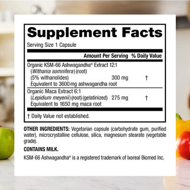 Webber Naturals Ashwagandha with Maca 3600 mg of Ashwagandha Root with 1650 mg of Maca Root Per Pill 60 Vegetarian Capsules Gluten NonGMO