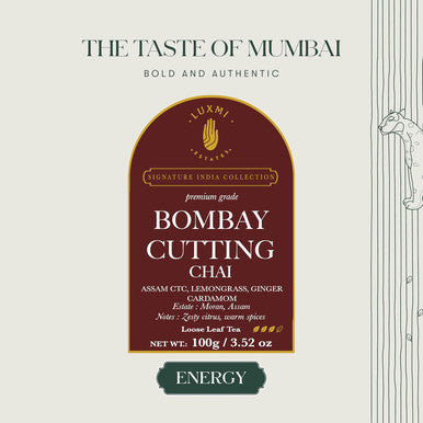Luxmi Estates Bombay Cutting Chai | 100 gm | Signature India Collection | Assam CTC | Black Tea Collection | Strong Organic Tea | Lemongrass Tea Ginger Cardamom
