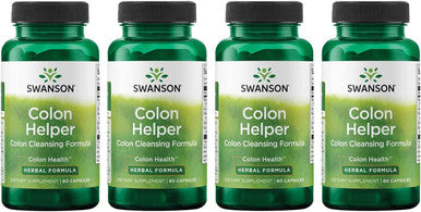 Swanson Colon Helper - Promotes Digestive Health Using Vervain Goldenseal Root Slippery Elm Bark & More - Herbal Supplement Aiding Healthy Eliminations - (60 Capsules) 1 Pack (4 Pack)