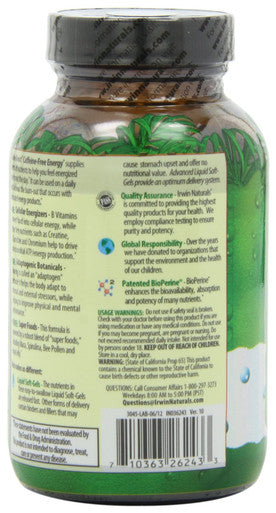 Irwin Naturals Triple-Boost Caffeine-Free Energy - Lasting, Jitter-Free Focus - Brain Boosting Nootropic - 75 Liquid Softgels (Pack Of 2)