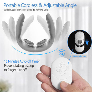 Electric Pulse Neck Massager With Heat For Pain Relief Fsa Or Hsa Eligible 10 Modes 15 Intensities Therapy Deep Tissue Trigger Point Intelligent Massager Cordless Gifts For Men Women
