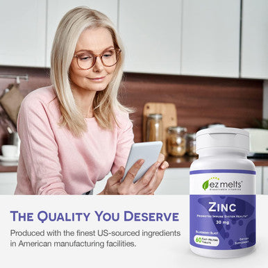 Ez Melts Dissolvable Zinc Supplement 30 Mg, Sugar-Free, 2-Month Supply