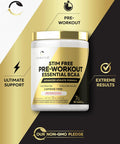 Carlyle Stim Pre Workout Powder | BCAA Amino Acids | 7g BCAA | Fruit Punch Flavor | Non-GMO and Gluten Supplement