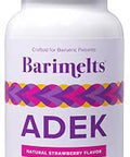 Barimelts ADEK 60 FastDissolving Tablets (2Month Supply) SugarFree Bariatric Vitamins for Women Including Vitamin A Vitamin D Vitamin E and Vitamin K Natural Strawberry Flavor