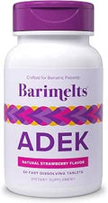 Barimelts ADEK 60 FastDissolving Tablets (2Month Supply) SugarFree Bariatric Vitamins for Women Including Vitamin A Vitamin D Vitamin E and Vitamin K Natural Strawberry Flavor