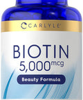 Carlyle Biotin 5000Mcg Softgels | 200 Count | Vitamins For Hair Skin And Nails | Non-Gmo, Gluten Free Supplement